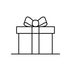 Wall Mural - Christmas gift box icon. Box tied with a bow, as given on a birthday or Christmas. Vector illustration