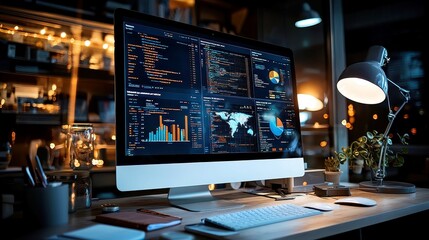 Poster - Business Analytics and Data Management System, expert analyst utilizing strategic analysis to generate KPI reports, optimizing database performance and development for informed decision-making.