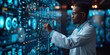 © Iryna - Doctor interacting with a futuristic digital interface displaying medical data and analytics in a high-tech healthcare environment