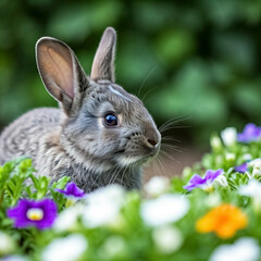 Wall Mural - Illustration little cute pet rabbit sitting on floor, bunny or rabbit brown in the pet cage, Cute red brown rex rabbit isolated on white background