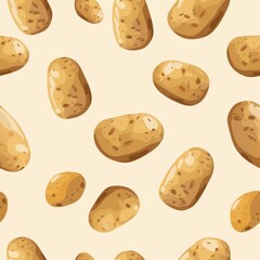 Poster - Seamless Minimal Potato Pattern Design for Fabric and Textile Applications