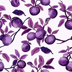 Poster - Seamless Minimal Plum Pattern Design for Fabric and Textile Applications