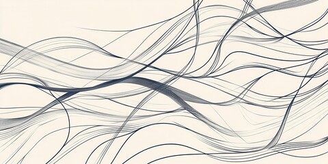 Poster - A flowing abstract design featuring intertwining lines and curves in a subtle color palette, creating a sense of movement and fluidity.