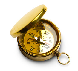 Wall Mural - Golden vintage compass