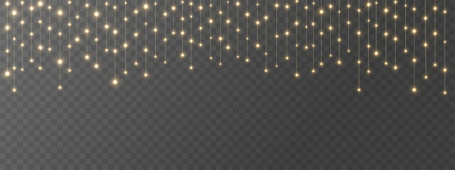 Wall Mural - the christmas garlands are available in a transparent vector background format. this set of christma