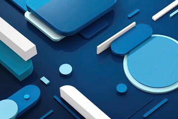 Poster - Modern Abstract Background with Futuristic Shapes in Blue
