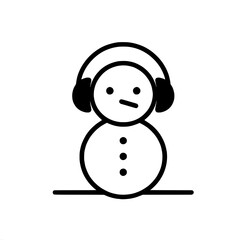 Poster - Minimalist snowman design with headphones illustration