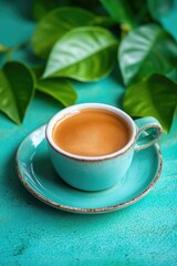 Poster - A cup of coffee sitting on a saucer