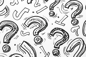 Poster - A sheet with multiple question marks, ideal for academic or educational purposes