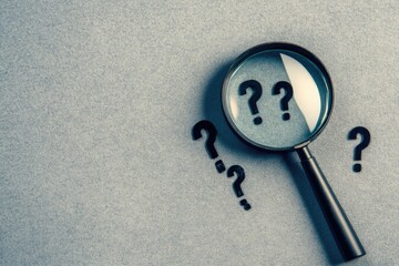 Aufkleber - A magnifying glass with question marks on it