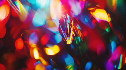 Poster - Vibrant abstract background with colorful light reflections and sparkles. interplay of hues creates lively and dynamic atmosphere, perfect for artistic projects