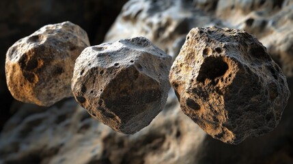 Poster - A group of rocks suspended from a cliffside, perfect for use in outdoor or nature-themed designs
