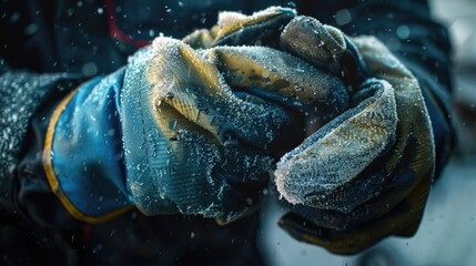 Poster - Close-up shot of someone holding a glove, suitable for various uses including fashion, lifestyle or still life photography