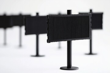 Poster - A group of black road signs sitting together