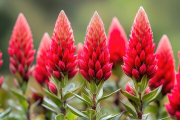 Poster - A close-up of a bunch of vibrant red flowers