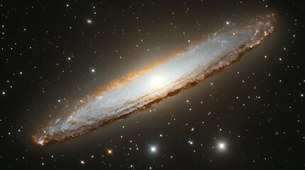 A captivating 4K image of a spiraling galaxy in space, with its dynamic structure glowing amidst a field of stars and celestial phenomena.