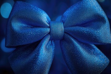 Sticker - A detailed view of a bright blue bow tie