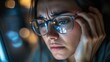 © Chanwit - Stressful evening at home close-up of woman with glasses emotional expression indoor personal perspective mental health
