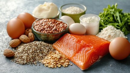 Poster - A colorful arrangement of different foods on a table