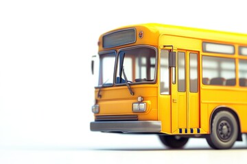 Poster - A yellow school bus sitting on a clean white surface, suitable for educational or commercial use