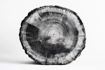 Poster - A solitary tree stump stands in a black and white photograph