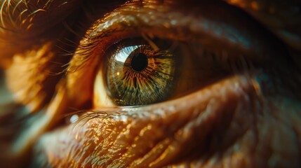 Poster - A detailed shot of a person's eye with features visible