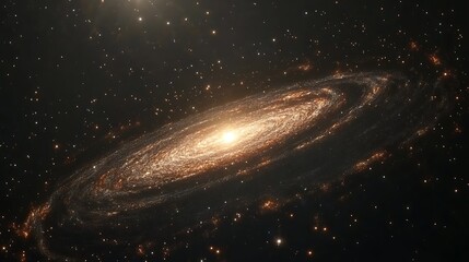 A hyper-realistic depiction of a spiraling galaxy in deep space, captured in 4K resolution.