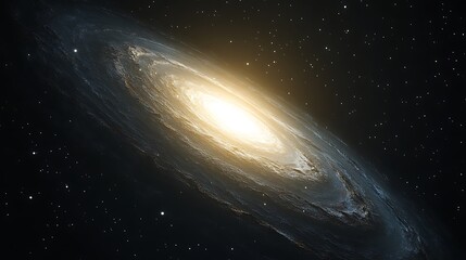A magnificent galaxy spiraling in space, shown with exquisite detail in 4K resolution. 