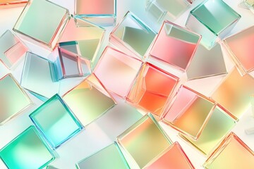 Poster - A collection of transparent glass cubes sitting on a flat surface, ideal for use in business or design concepts