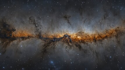 A magnificent image of the Milky Way galaxy, showcasing the vibrant starfields and swirling clouds of interstellar dust. 