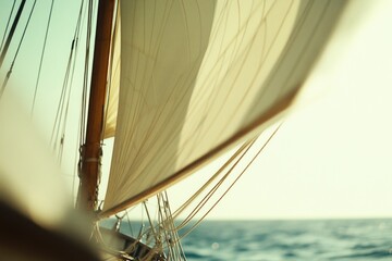 Aufkleber - A single sailboat on calm water