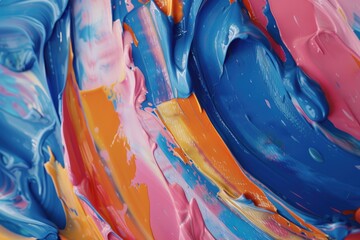 Poster - A detailed view of a vibrant artwork displayed on a table