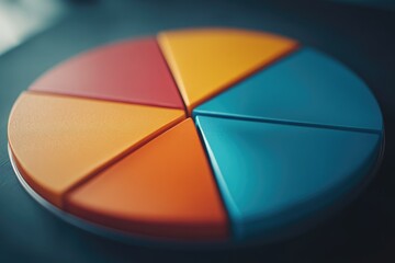 Poster - A detailed view of a pie chart displayed on a table, often used for presenting data and information