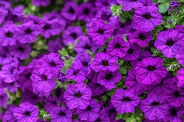 Poster - Close-up view of multiple purple flowers