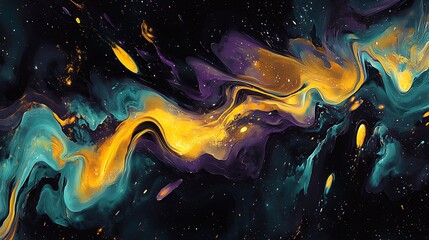 A mesmerizing illustration of galaxies in realistic style, with intricate details of colorful swirling gas clouds and radiant stars.