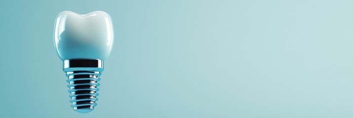 Poster - Overview of a dental implant with a porcelain crown, showcasing advancements in effective dental restoration techniques. Generative AI