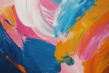 Poster - A detailed view of a vibrant artwork with various hues and textures