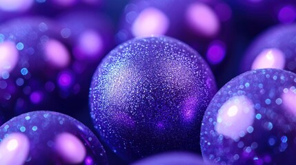 Poster - A close-up shot of a collection of shiny purple balls