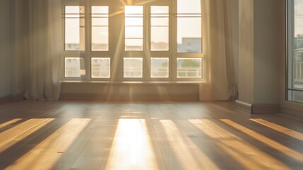 Poster - A sunbeam enters a room through an open window