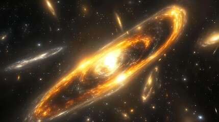 Wall Mural - a stunning 4k image of a spiraling galaxy in the depths of space, featuring luminous stars and nebul