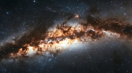 Wall Mural - a stunning view of the milky way galaxy, showing intricate star clusters and radiant nebulae in vibr