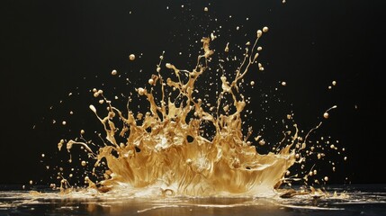 Poster - Dynamic Splash of Golden Liquid Creating Stunning Visual Effect