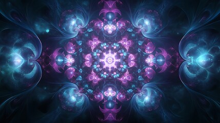 Poster - Mesmerizing fractal pattern with glowing colors creating a captivating visual experience