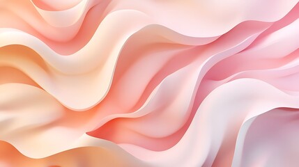 Poster - Fluid wavy abstract lines create a soft and dynamic texture in pastel shades