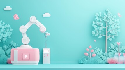 Poster - A surgeon using a robotic arm to perform a minimally invasive surgical procedure, showcasing the precision and control offered by AI in medicine.