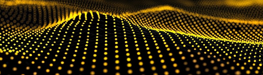 Fototapete - Dynamic digital waves abstract visualization motion graphics dark environment close-up view innovation concept