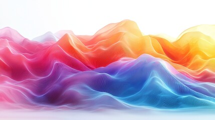 Poster - Vibrant abstract waves digital art colorful patterns modern design artistic perspective visual aesthetics
