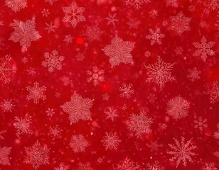 Wall Mural - red snowflake holiday design for seasonal decorations
