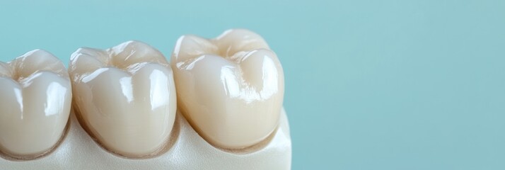 Aufkleber - Detailed view of a dental implant with a porcelain crown showing realistic textures and color, capturing the essence of modern dentistry. Generative AI