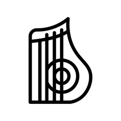Poster - zither icon Outline vector for web ui